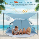 1 x RAW Customer Returns Elegear beach tent for 4-5 people, with extendable sunroof beach tent UV protection 50 with 2 windows, back door with zipper, portable beach tent for family, sun protection beach - RRP €49.91