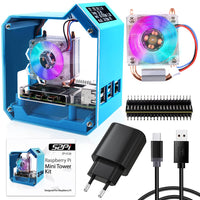 1 x RAW Customer Returns GeeekPi Raspberry Pi Mini Tower Kit with QC3.0 power supply, Raspberry Pi 4 case with Ice Tower cooler, 0.96 OLED display, RGB fan, Raspberry Pi heat sink, GPIO expansion card for Raspberry Pi 4B - RRP €38.42