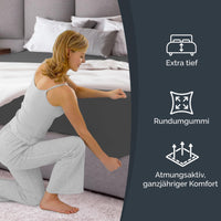 1 x RAW Customer Returns Fitted sheet 180x200 dark gray 40 cm bridge height - Luxurious fitted sheet for single bed - Fits mattresses up to 40 cm high - Soft, wrinkle-free and breathable bed sheet - Single pack - RRP €19.99