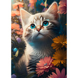 2 x Brand New AIRDEA DIY Cat Diamond Painting Set Adults Children, Diamond Painting Pictures 5D Kitten Diamond Art Flowers Diamond Painting Set Cross Embroidery Painting Kits for Home Decor 30x40 cm - RRP €18.12