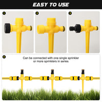 2 x RAW Customer Returns Pack of 4 Lawn Sprinklers 360 Rotating Garden Sprinkler Garden Sprinkler Water Sprinkler Adjustable Automatic Irrigation System for Garden Lawn Plants Vegetables Flowers Pastorale Yellow  - RRP €41.68