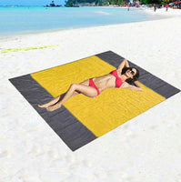 18 x Brand New Mnixy Waterproof Polyester Picnic Blanket, Yellow Grey, 210cm x 200cm - RRP €237.96