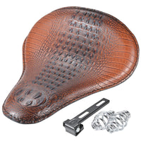 1 x RAW Customer Returns KATUR Motorcycle Brown Crocodile Leather Seat Mounting Cover Cowl Pad For Most Solo Passenger Harley Sportster Bobber Chopper Custom - RRP €59.99