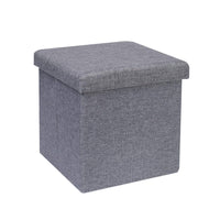 1 x RAW Customer Returns Bonlife Seat Chest with Storage Space Couch Stool Children s Storage Box Gray Foldable Chest Footstool Padded Seat Box with Lid 30x30x30cm - RRP €20.64