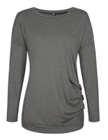 1 x RAW Customer Returns MOLERANI Women s Long Sleeve T-Shirt Lightweight Pullover Loose Long Sleeve Shirt Tunic Tops Casual Blouse Crew Neck Tops Gray DE 34-36 S - RRP €26.24