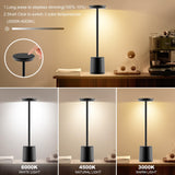 1 x RAW Customer Returns tekstap LED table lamps wireless with battery, 5000 mAh metal aluminum bedside lamp set of 2 with charging function, 3 colors continuously dimmable LED desk lamp without cable for indoor outdoor black - RRP €56.46