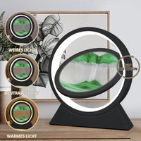 1 x RAW Customer Returns Ulikey Sand Pictures for Rotating, 3D Dynamic Sand Picture with LED Light, 10 Inch Moving Sand Art, Flowing Sand Art for Adults Children, Moving Sand Art Picture Landscape Black and Green  - RRP €36.29