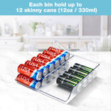 1 x RAW Customer Returns Puricon Pack of 2 refrigerator can holders, organizer cans boxes, can holder, plastic cans dispenser storage, drinks container, kitchen fridge organizer - middle - RRP €19.04