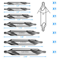 1 x RAW Customer Returns 7pcs Center Drill Bit Set, M2 High Speed Steel 60 Degree Angle Center Drill Bit Set Countersink Tools for Lathe Metalworking Size 1.0 1.5 2.0 2.5 3.0 4.0 5.0 - RRP €20.16