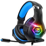 1 x RAW Customer Returns decoche Gaming Headset for PS4 PS5 PC,PS4 Headset with Microphone 3D Surround Sound Headphones Noise Canceling RGB Lights - RRP €20.99