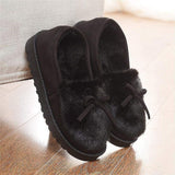 1 x RAW Customer Returns Women s Slippers Winter Outdoor Warm Plush Soft Waterproof Faux Fur Home Slippers Moccasins,Black-F,37 EU - RRP €39.05