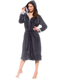 1 x RAW Customer Returns Morgenstern Women s Bathrobe with Zip Hood Gray M - RRP €60.46