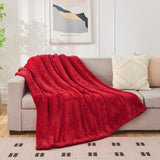 1 x RAW Customer Returns SOCHOW Sherpa Fleece Plaid Blanket, Classic Red 220 x 240 cm Super Soft and Luxurious Double Layer Plush Blanket - RRP €49.99