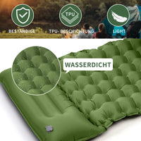 1 x RAW Customer Returns ERWEY Camping Sleeping Mat Self-Inflating 200x70 cm Inflatable Air Mattress with Foot Pump Pillow Waterproof Sleeping Mat Camping Air Mattress Inflatable Mattress Outdoor for Hiking Beach Tent, Green - RRP €36.29