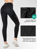 1 x RAW Customer Returns Yvette Women s Sports Leggings with Mesh Pocket High Waist Sports Trousers Elastic Yoga Gym Trousers Black M - RRP €28.22