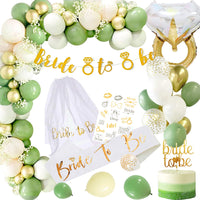 16 x RAW Customer Returns Bachelorette party women, Sumtoco Jga decoration women, bride to be decoration woman with banner, veil bride, green gold balloons, bride sash, foil balloons and bridal veil bride to be decoration - RRP €251.68