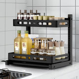 3 x Brand New Spice rack kitchen organizer, 2-tier extendable spice rack, kitchen cabinet organizer, pull-out spice organizer, adjustable kitchen shelf standing for kitchen worktop, spice storage - RRP €66.54