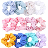 10 x Brand New VENUSTE Hair Scrunchies Made of Satin Soft as Silk for Women Girls, Cute Soft Elastic Hair Bands Hair Accessories, Pastel Colors, 12 Pack - RRP €82.9