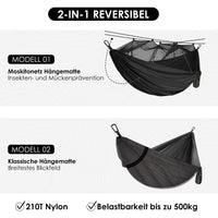 1 x RAW Customer Returns Grassman Hammock Outdoor with Mosquito Net for 2 People Portable, Ultralight Travel Camping Hammock with Mounting Set Double Hammock for Trekking Cycling Fishing Garden Beach, 300x200cm - RRP €27.22