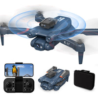 1 x RAW Customer Returns Drone with 2 Camera 1080P Drone with 360 Intelligent Obstacle Avoidance Function, Foldable WiFi FPV RC Quadcopter for Beginners and Adults, Gravity Control Altitude Hold, 2 Batteries - RRP €59.99