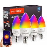 1 x RAW Customer Returns WLAN Smart LED Lamp E14 5.5W Dimmable Candle Light Bulb Warm White-Cold White and RGB Multicolored Bulb, WiFi Lamp Compatible with Alexa Google Assistant, Control via APP, No Hub Required, Pack of 4 - RRP €34.27