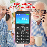 1 x RAW Customer Returns USHINING Mobile Phone for Elderly, Mobile Phone with Big Buttons Loud Volume SOS Function Charging Base, Hearing Aid Compatibility - Black - RRP €32.45