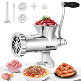 1 x RAW Customer Returns Huanyu Meat Grinder Manual Stainless Steel Sausage Filler Rotary Grinder Hand Sausage Filling Machine for Pork, Beef, Fish, Pepper, Mushrooms, Long Beans Size 12  - RRP €170.42