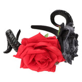 3 x Brand New JIAHG Halloween Day of the Dead Headband Mexican Headband Roses and Horns Headdress Halloween Hairband Women Ladies Halloween Accessories Costume Hairbands Devil Horns Hairbands - RRP €45.0