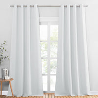 1 x RAW Customer Returns PONY DANCE grey-white curtains for children s room - curtain blackout eyelets thermal curtain for children s bedroom window curtains sun protection, 2 pieces H 240 x W 140 cm - RRP €47.95