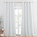 1 x RAW Customer Returns PONY DANCE grey-white curtains for children s room - curtain blackout eyelets thermal curtain for children s bedroom window curtains sun protection, 2 pieces H 240 x W 140 cm - RRP €47.95