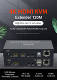 1 x RAW Customer Returns KVM EXTENDER 4K 120M RECEIVER, 4K HDMI KVM Extender over Cat5e 6 Ethernet Cable 120M HDMI USB Extender Video Audio Transmitter Receiver Support Keyboard Mouse - RRP €95.6