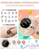 1 x RAW Customer Returns Smartwatch Women with Telephone Function Round 1.32 Touchscreen Smart Watch Fitness Tracker with Sleep Monitor SpO2 Menstrual Cycle Wristwatch with IP68 00 Sports Modes for IOS Android - RRP €49.99