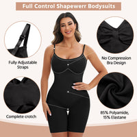 1 x RAW Customer Returns Niwicee Shapewear Women s Body Shaper Tummy Control Figure Shaping Full Body Shaping Bodysuits Slimming Seamless Thigh Skims Adjustable Strap Bodice Body Strong Shaping Bodysuit Women Black M - RRP €18.53