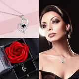 1 x RAW Customer Returns Gifts for Women Real Rose with Heart Necklace Women 100 Languages I Love You Preserved Rose Jewelry Gift Box for Her Women Girlfriend Mom Gifts Valentine s Day Mother s Day Birthday - RRP €18.14