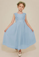 1 x RAW Customer Returns Danna Belle Girls Princess Dresses 146 Children Flower Girl Wedding Festive Party School Enrollment Lace Tulle Dress Summer Baptism Evening Communion Dresses Long 152 Blue - RRP €39.99