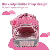 1 x RAW Customer Returns Apakowa Baby Little Girls Summer Closed Toe Athletic Outdoor Hiking Beach Sandals Sports Trail Sandals for Kids with Velcro Fastener - RRP €29.99