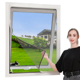 1 x RAW Customer Returns JOOFAN DIY insect screen magnetic window, Max 142 x 89 CM, magnet frame for fly screen window mosquito net, washable, black net, no punching required - RRP €28.14