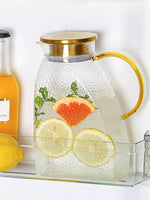 1 x RAW Customer Returns Surmounty Glass Water Jug 1.8L Glass Carafe with Lid, Glass Iced Tea Jug Refrigerator Door Carafe, Borosilicate Glass Jug for DIY Drinks, Fruit Tea, Juice, Milk, Coffee, Wine - RRP €20.16