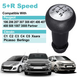 1 x RAW Customer Returns Spurtar car gear knob, 5 speed manual gear lever for Citroen C5 2001-2004, for Citro n C5 FL 2004-2008 and Xsara Picasso 1999-2008, weighted, incl. adapter, black chrome, OE no 2403Y8 - RRP €24.0