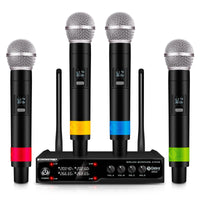 1 x RAW Customer Returns D Debra Audio VM304 VHF 4 Channel Wireless Microphone System with Handheld Mic have XLR Interface for Home Karaoke Wedding Conference Speech - RRP €138.29