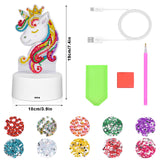 1 x RAW Customer Returns Herefun Unicorn Diamond Painting, 5D Diamond Painting Unicorn Night Light, Creative LED Night Light 7 Colors, Unicorn Room Decoration Toy Birthday Gifts for Girls - RRP €19.91