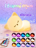 2 x RAW Customer Returns Night light children night light baby kawaii , 9 colors night light baby nursing light dimmable, kawaii cat  baby room  children night light baby night light battery, kawaii night light children - RRP €33.8