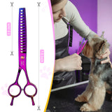 1 x RAW Customer Returns JASON 7.5 Chunker Scissors - Professional Thinning Scissors for Dogs Thinning Scissors Dog Scissors with 16 Teeth Japanese Stainless Steel Grooming Scissors for Dogs Cats, Purple - RRP €29.29