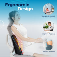 1 x RAW Customer Returns COMFIER massage cushion for back pain, lumbar cushion with 3 massage modes, 2 heat levels, back support cushion, memory foam, adjustable straps, suitable for home, office, practical gifts - RRP €51.41