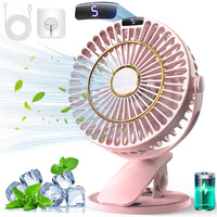 1 x RAW Customer Returns Multper USB Table Fan, Upgraded LCD Display, Mini Fan with 5 Speeds, 720 Rotating, Rechargeable, Quiet Table Fan - RRP €16.13