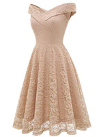 1 x Brand New Homrain Elegant Vintage Women s Pin-up Dress for Evening Cocktail Prom Wedding Party Guinguette in Champagne Lace-1 XL - RRP €42.68