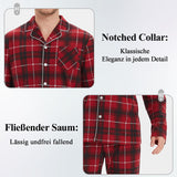 1 x RAW Customer Returns Mnamo Men s Check Pajamas Long Sleeve Red Black Soft 2 Piece Pajamas Red and Black M - RRP €29.99