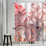 1 x Brand New Uiiooazy Shower Curtain Marble Look, Shower Curtain Pink Gray Abstract Marbled Shower Curtain Anti Mold Waterproof Polyester Fabric Washable Bathroom Curtain with 12 Hooks for Bathroom 180W x 180Hcm - RRP €20.4