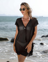 3 x Brand New Irevial Beach Dress Women s Bikini Cover Up Summer Beach Poncho Beach Tunic Transparent Beach Holiday Swimsuit Casual Loose Pareo - RRP €69.0