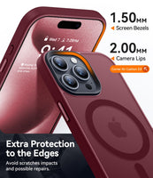 24 x Brand New CANSHN Magnetic for iPhone 15 Pro Case for MagSafe TOP Magnetic Adsorption Military Protection Protective Case Velvet Touch Matte Anti-Scratch Mobile Phone Case iPhone 15 Pro Case, Burgundy Red - RRP €407.76